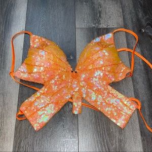 orange sequin butterfly top